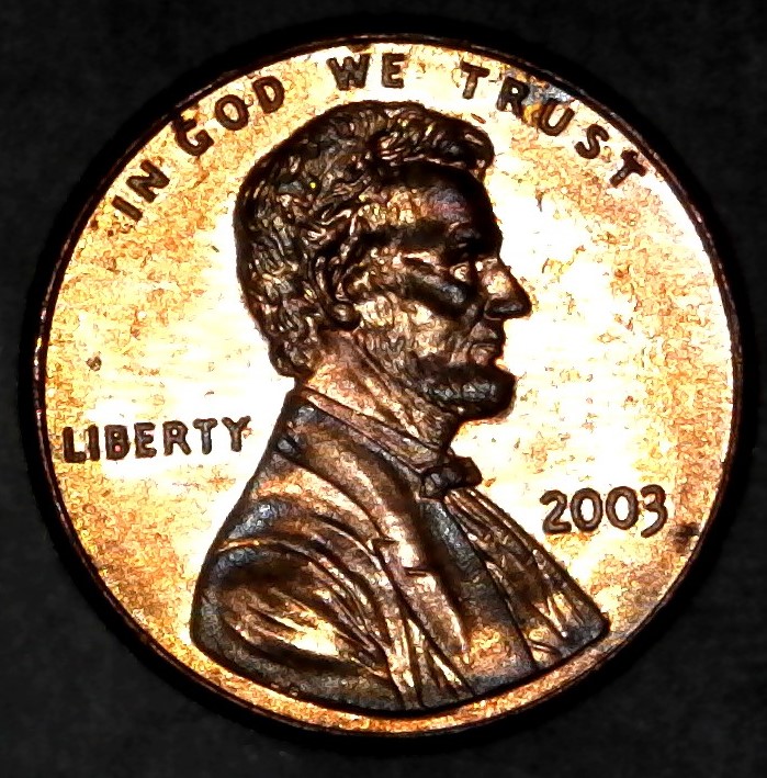 2003-P-Lincoln-Memorial-Cent-With-Nice-Column-Bar-DDR!-To-The-Right